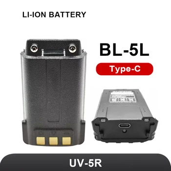 Baofeng-بطارية ليثيوم أيون قصيرة ل baofeng ، type-c ، bl-5l ، 3800mah ، 7.4v ، li-5r ، uv5rx3 ، uv-5ra ، uv-5rd ، uv-5re ، uv5ra + ، uv5rc