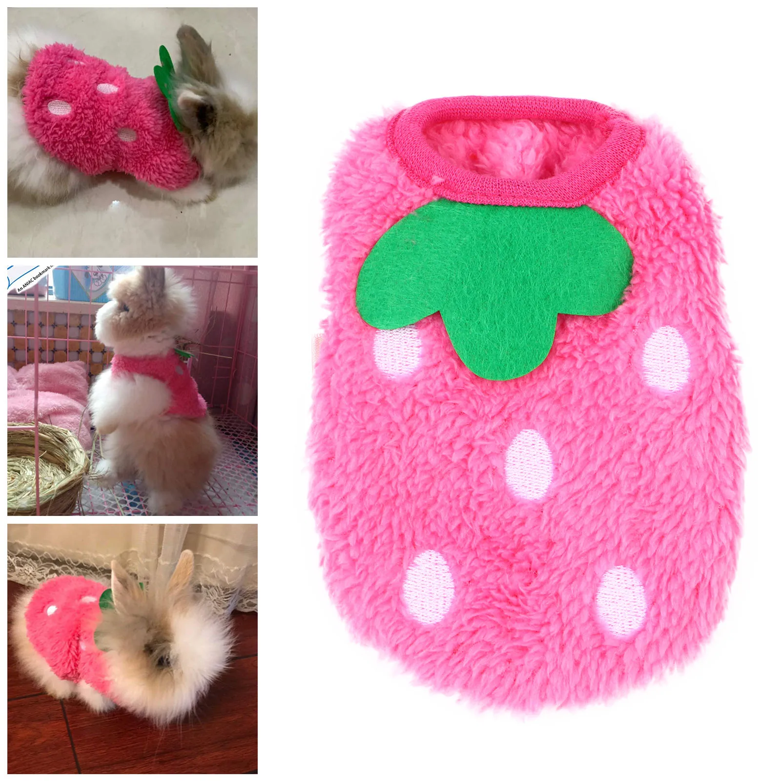 

Winter Fleece Bunny Guinea Pig Clothes Small Pet Hoodie Vest For Rabbit Dog Chinchilla Squirrel Hedgehog Ferret Wearable