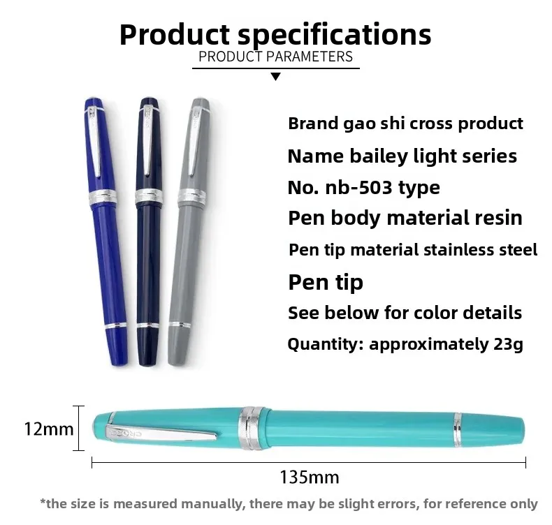 مجموعة أقلام حبر كروس الأصلية للكتابة المدرسية، 12 قلم حبر ملون، هدية قرطاسية (NB503)