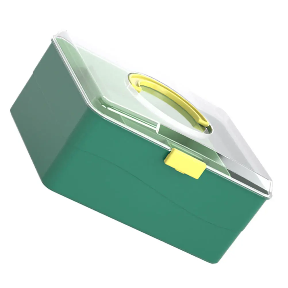 1 قطعة صندوق دواء خارجي حاوية تخزين محمولة تصميم مريح أخضر سهل الحمل صندوق دواء حاوية تخزين #2