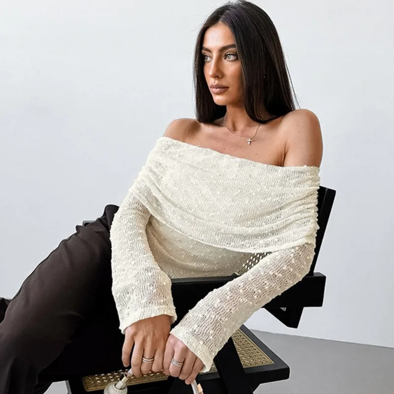 T-shirt court plissé en dentelle tuularose pour femme, t-shirts pull dos nu sexy, mode avec tout jacquard, One Initiated Top, été Y2k, 2025