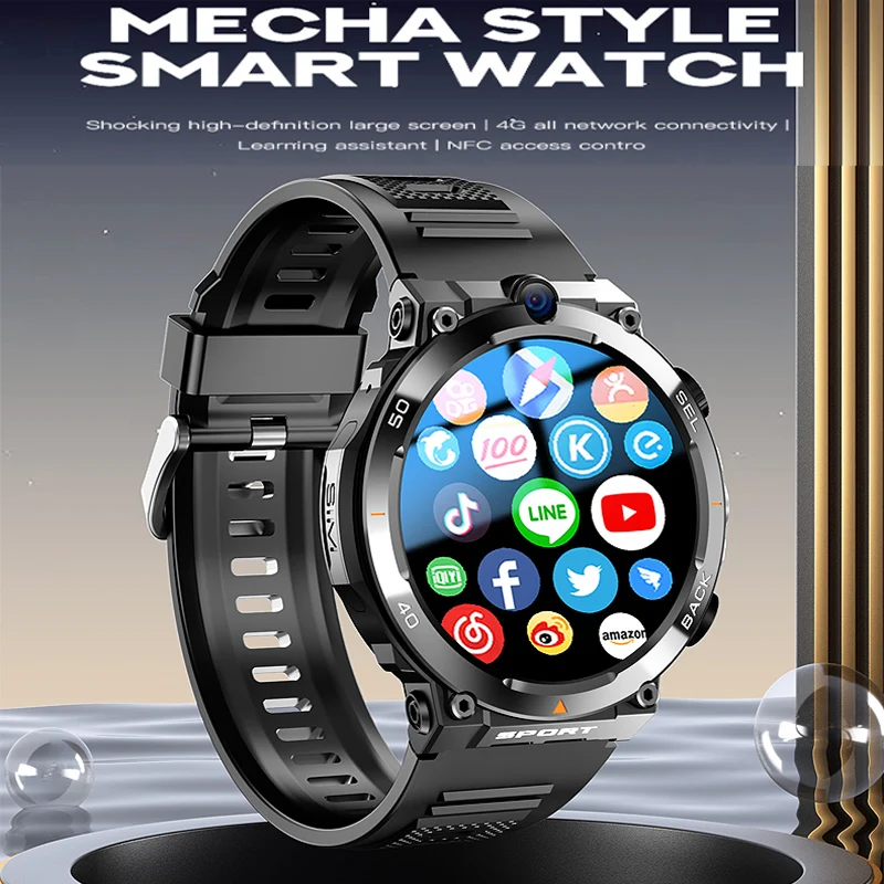New Google Play 1.39-inch 4G Network SIM Card Smart Watch Dual Camera GPS WIFI Rugged 16GB-ROM IP67 Android Men Women Smartwatch view 2