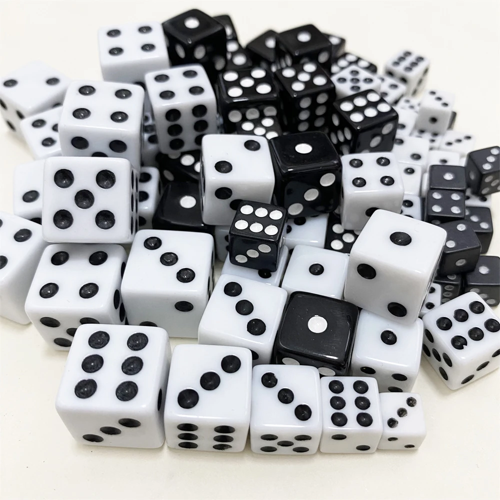 

10 шт. 8/10/12/14/16 мм D6 правый угол игровые кости акриловые кубики для настольных игр, азартных игр, развлечений, вечеринок