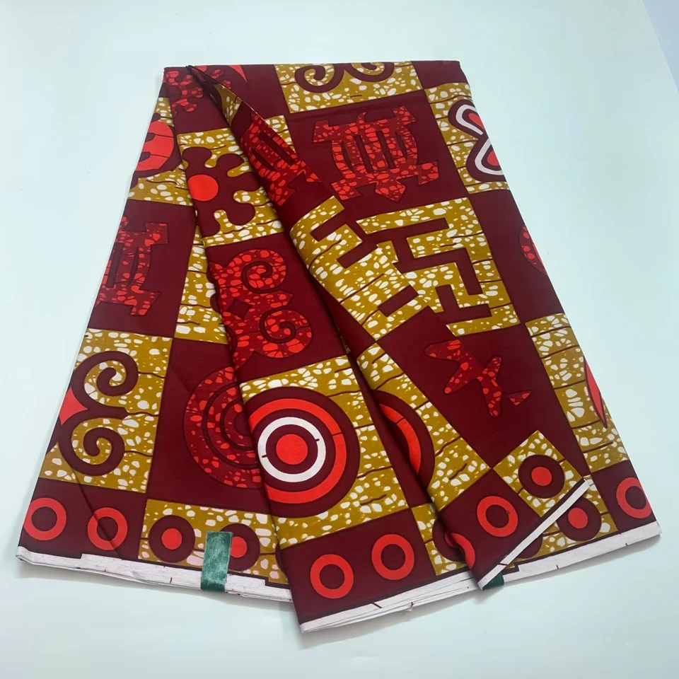 2025 Ghana Ankara African Wax Prints 100% Cottonr Fabric Binta Real Wax High Quality 6 Yard African Fabric For Party Dress Soft