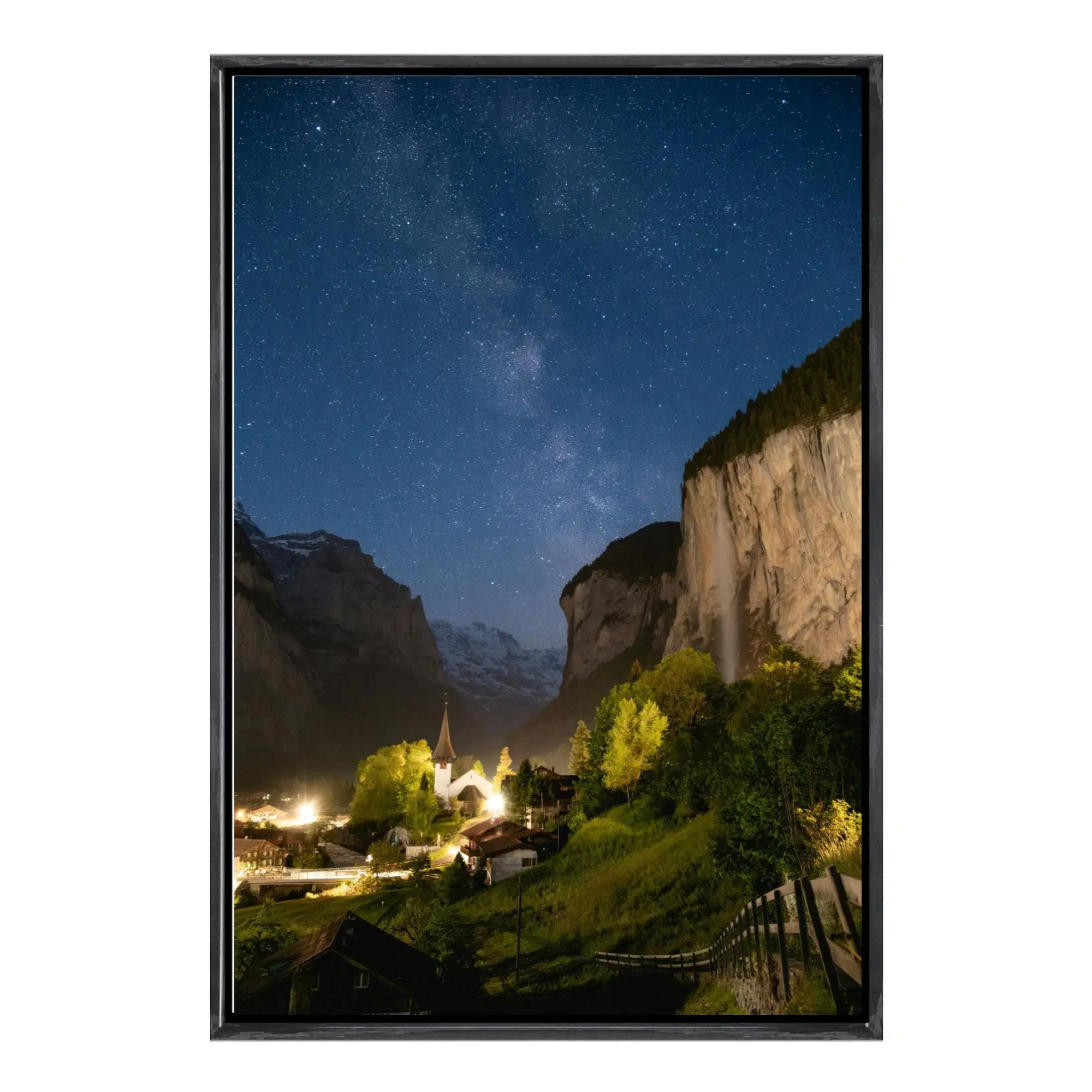 

Lauterbrunnen Switzerland Canvas Wall Art, Stunning Alpine Valley Scenic Landscape Print, Waterfall Nature Poster