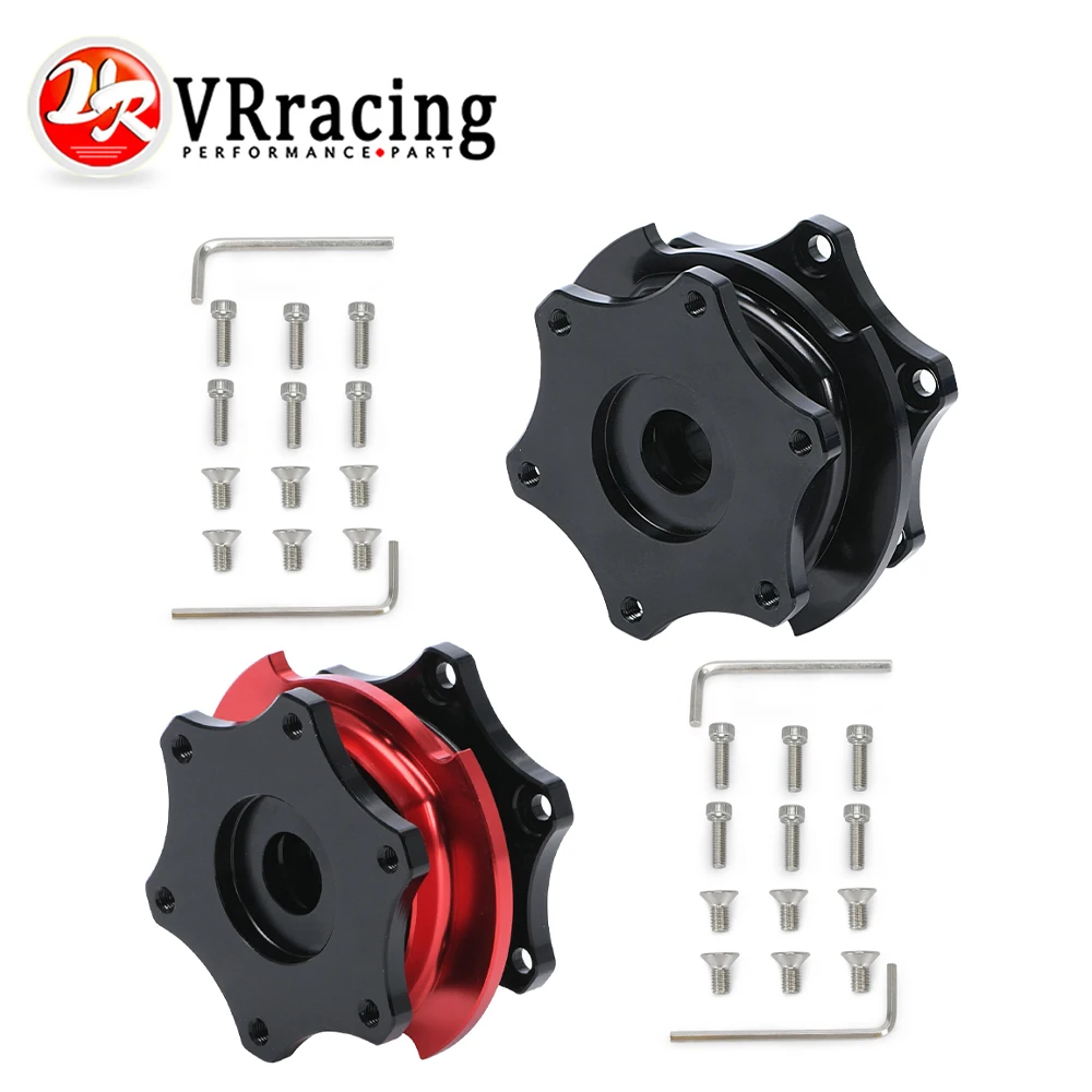 Universal Aluminum D Shaple Steering Wheel Quick Release Hub Adapter Black-RED or Black