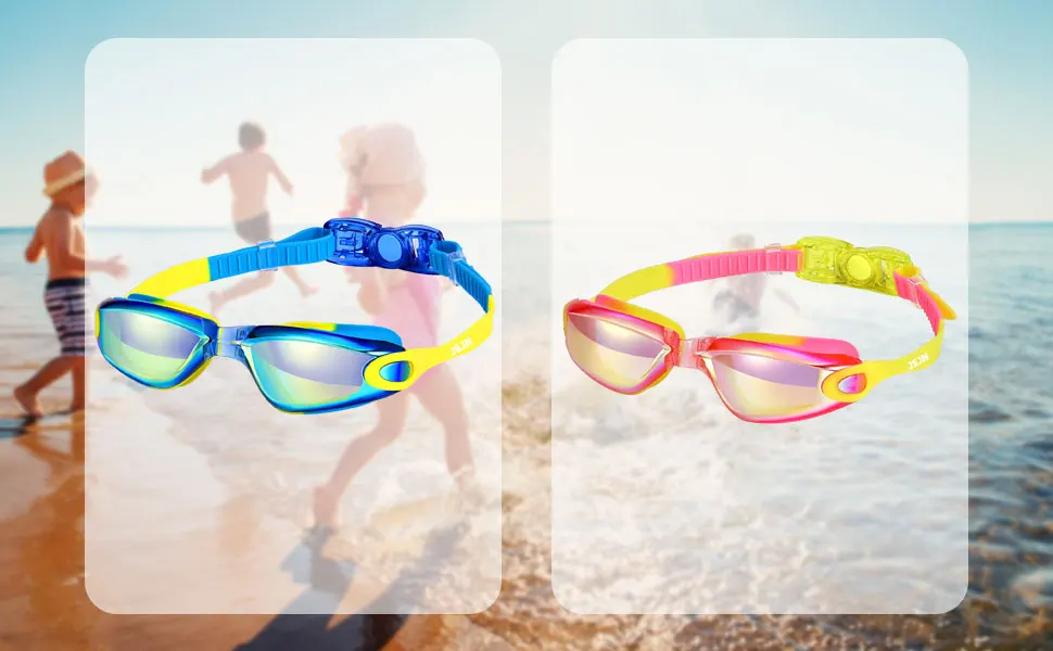 JSJM Professionelle Bunte Kinder Silikon Schwimmbrille Anti Fog UV Schwimmbrille Wasserdichte Silikon Schwimmbrille Kinder – Detail 2