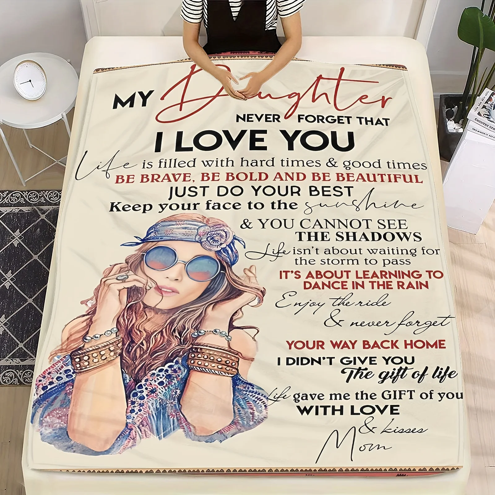 Mission Shaker Style Daughter Blanket Soft Warm HD Printed All Season Quilted Throw Gift Bed Couch Decor