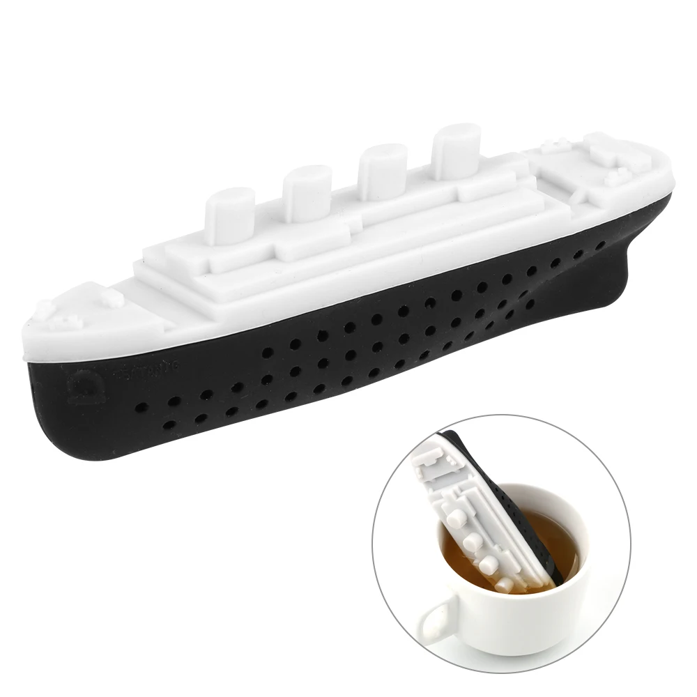 

Creative Ship Style Teaware Herbal Filter Diffuser Titanic Shape Tea Infuser Empty Silicone Tea Bags Tea Strainer
