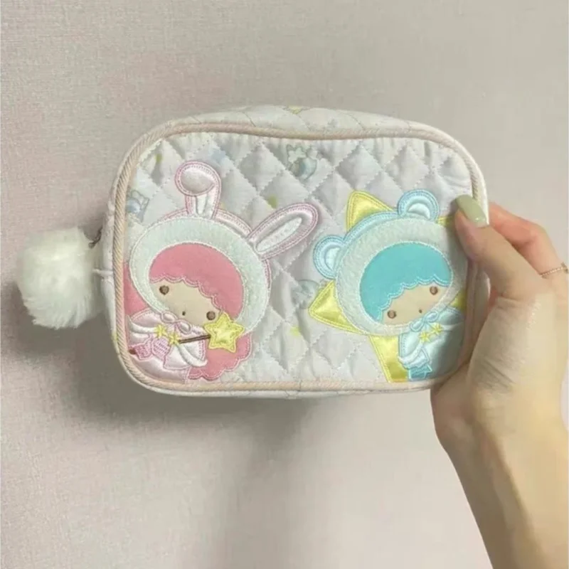 Kawaii Little Twin Stars Kiki&Lala Cute Cartoon Quilted Makeup Bag Miscellaneous Items Storage Bag Japanese Style Decor Toy Gift - view 4