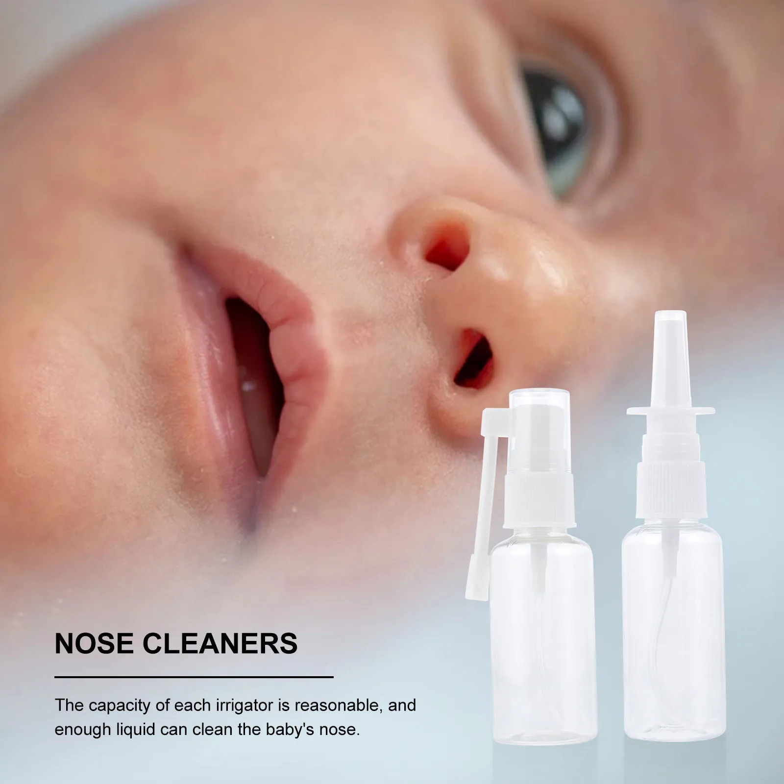 

2Pcs Portable Baby Nose Cleaners Plastic Nasal Irrigator for Effective Nasal Cavity Secretions Removal Easy to Use