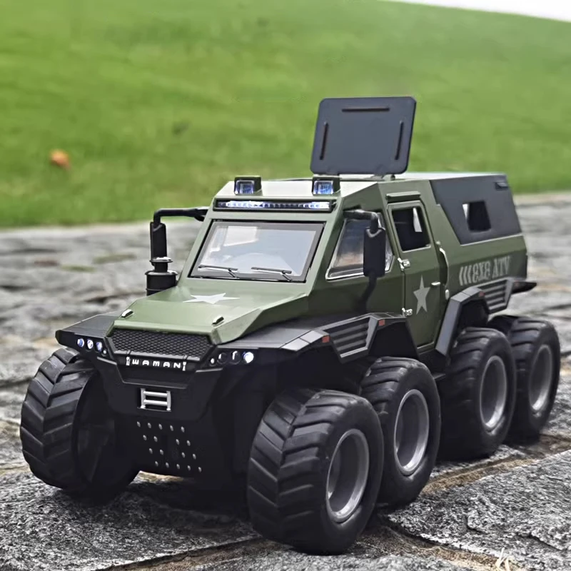 1:32 Russia Avtoros Shaman 8x8 ATV Armored Alloy Diecasts & Toy Vehicles Metal Toy Car Model Sound and light Collection Kids Toy