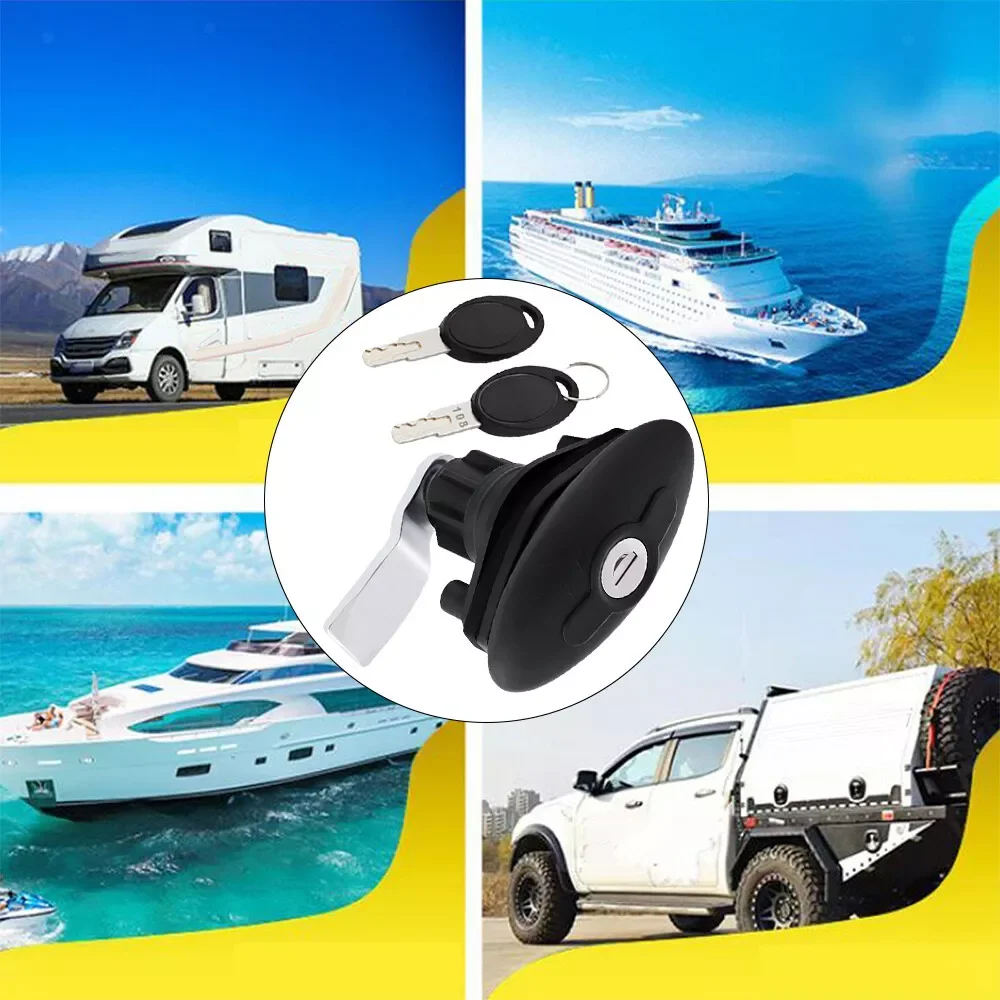 1 conjunto de fechadura oval para porta rv, com chaves, preta, para swift eldis modelo 2007, motorhome, caravana, van, rv, acessórios