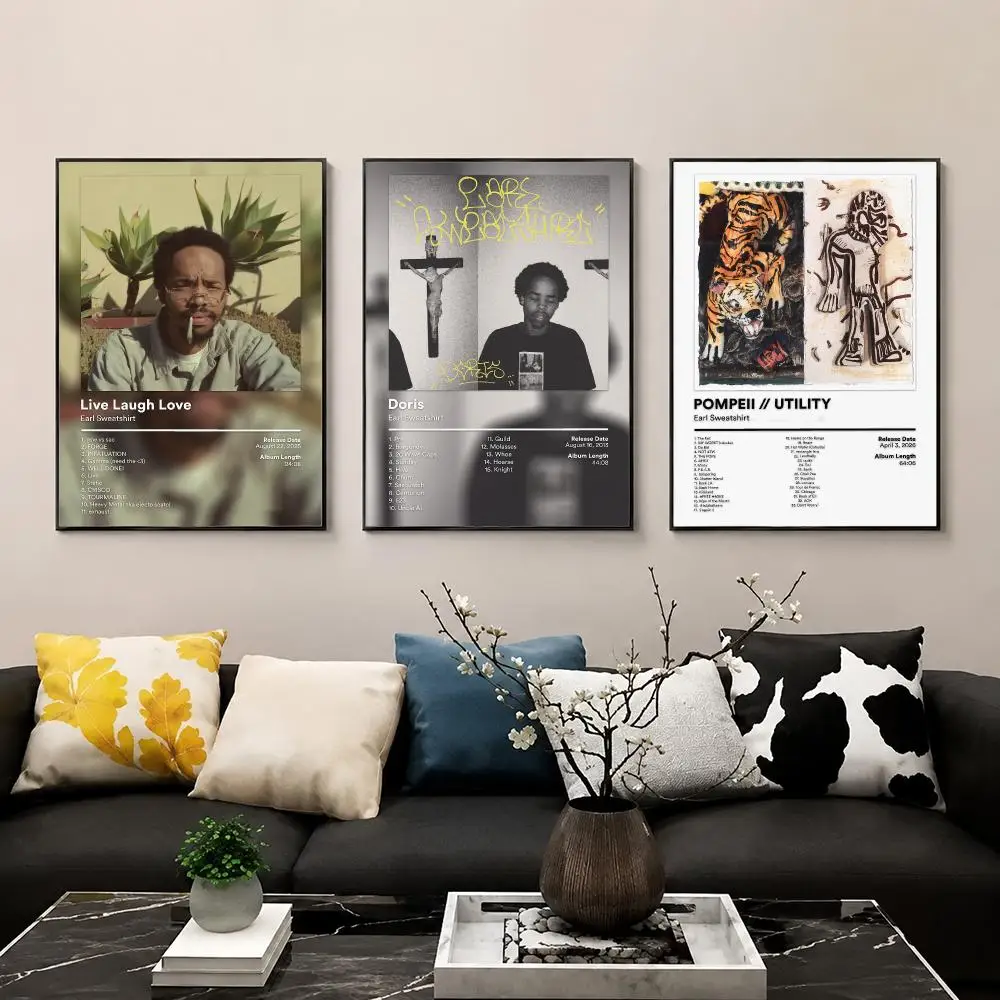 Classic Raper E-Earl S-Sweatshirt Album HD Poster Wall Art Print for Bedroom Living Room Office Bar Modern Aesthetic Home Decor
