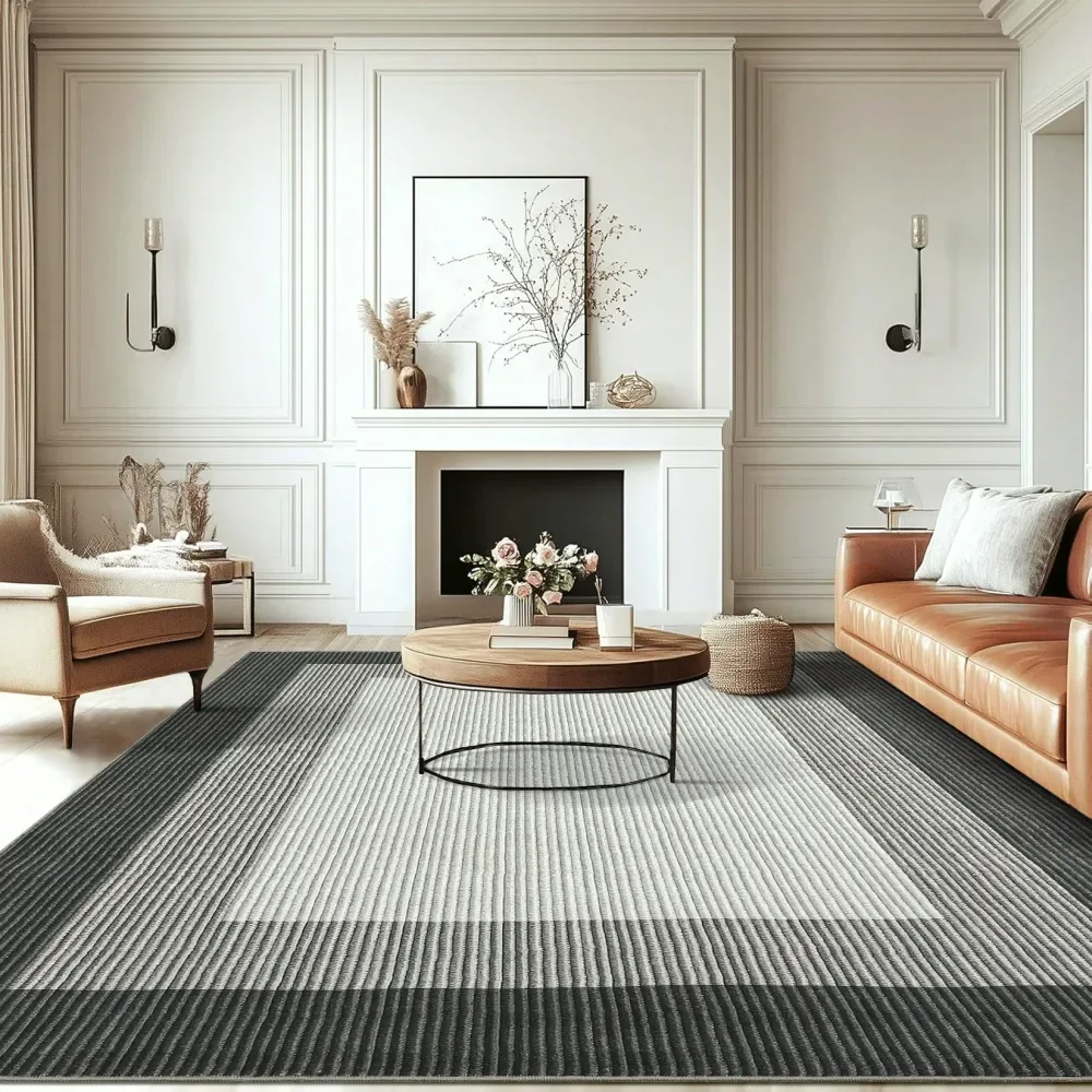 

Ковер с геометрическим принтом, моющийся, с нескользящей основой, с низким ворсом, нелиняющий, для столовой и кухни