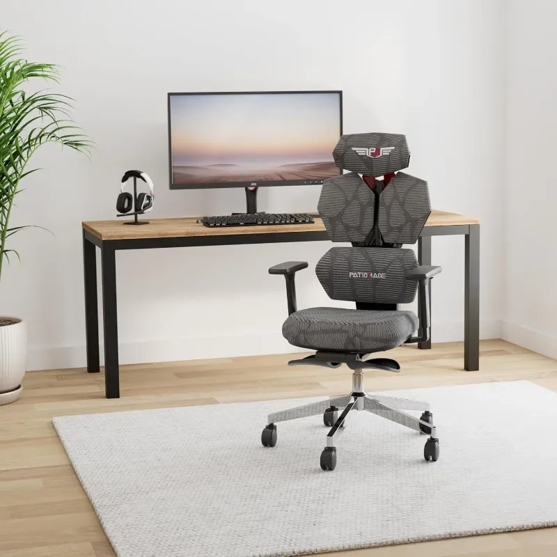 Ergonomic Gaming Chair with Footrest Big and Tall Game Chair Reclining Gamer Chair with Adjustable Lumbar Support