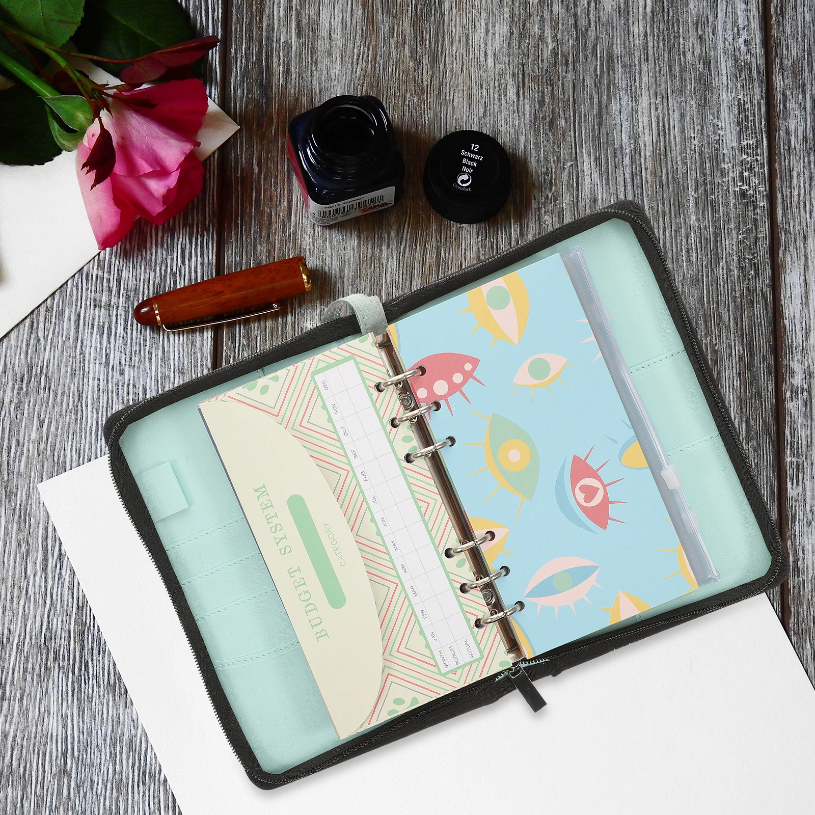 1 set 1 Set Multifunctional Budget Envelope Clutch Bag Portable Wallet For Credit Cards Cash Id Organizer Storage Bag