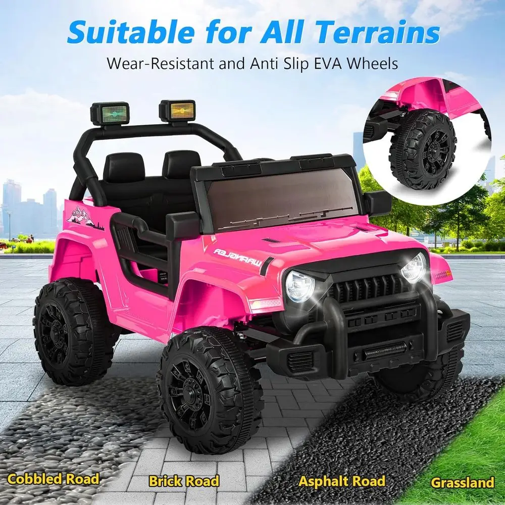 12V Kids Electric Ride on Car, Power Wheels with Parents Remote Control, Kids' Electric Vehicles for Boys and Girls, Battery Pow