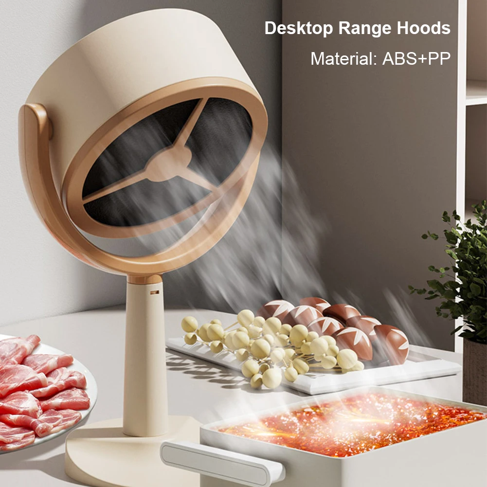 Desktop Range Hood Extractor Exhaust Adjustable Angle USB Charging Small Cooker Hood for Indoor BBQ Hot Pot