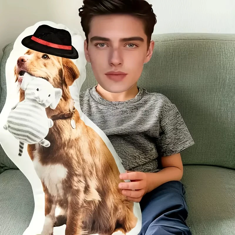 2D Custom Animal Photo Shaped Pillow Double Sided Printing Personalized Pet Stuffed Cushion Customized Gift