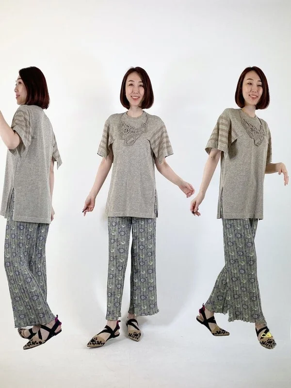 

Raco High Waist Pleated Casual Pants Loose Fit Long Trousers Hollow out Design Spring Summer Women's plus Size Faion