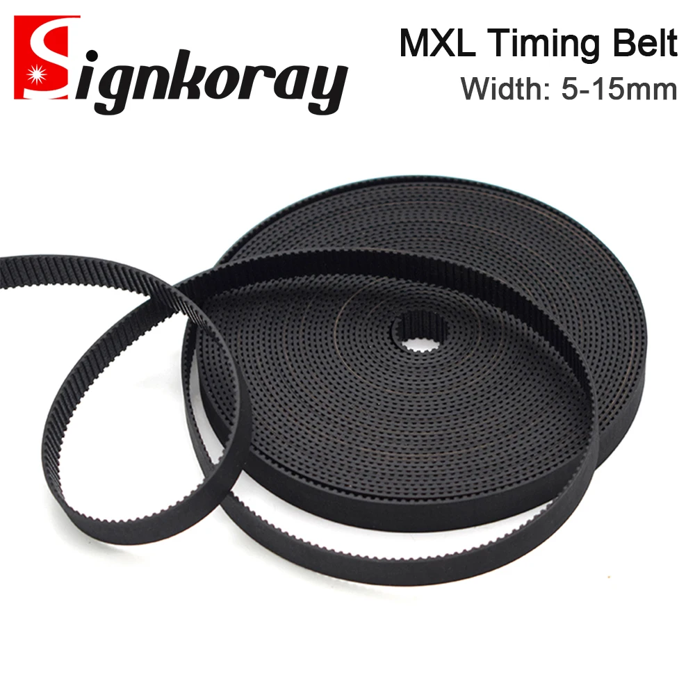 SignkoRay MXL cinghia dentata aperta larghezza 5mm 6mm 9mm 10mm 15mm cinghie in gomma di trasmissione per taglio incisione Laser CO2