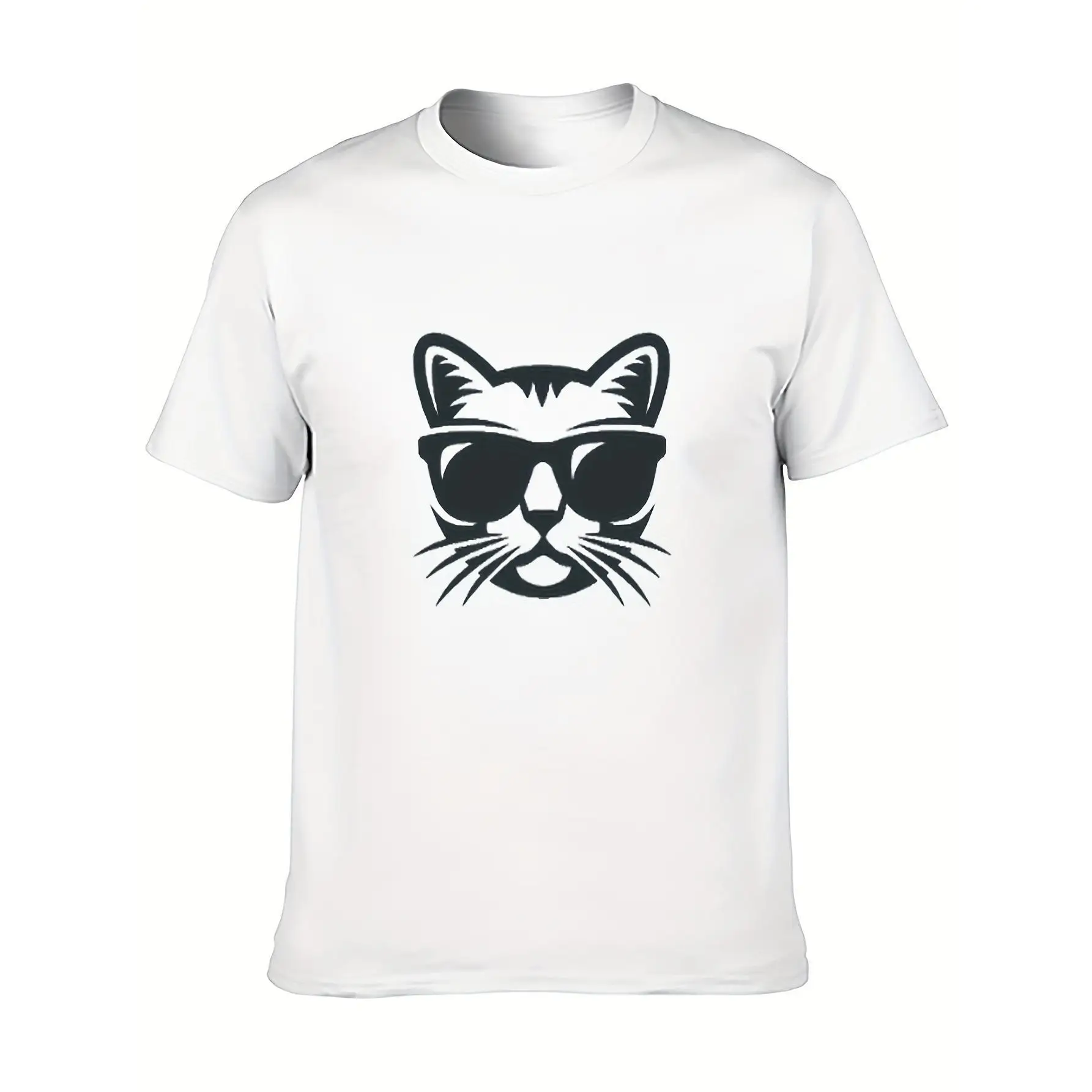 

Cool Cat T-shirt Men Women Unisex Casual Short Sleeve Graphic Tee Funny Sunglasses Cat Print Top