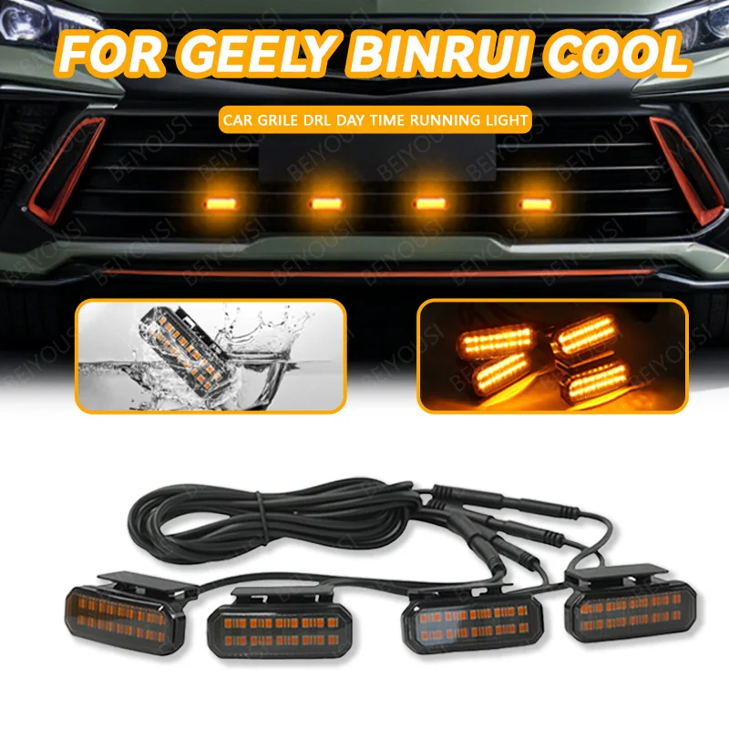 

FOR GEELY BINRUI COOL 18 LED Front Grille Light Car Grille LED Lamp Raptor Style RGB Colorful Lamp Kits Wireless Control Light T