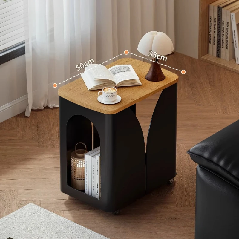 

Многофункциональный передвижной кофейный столик в стиле середины века из массива дерева, прикроватная тумбочка для спальни, сервировочная тележка для гостиной, полка для хранения