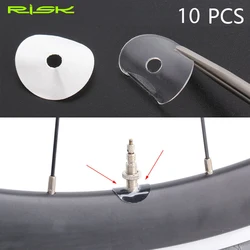 RISK 10pcs Bicycle Valve Rim Protection Sticker for FV Presta Tire Valve Nozzle Glue Pad MTB Road Bike Air Nozzle Fixed Sticky