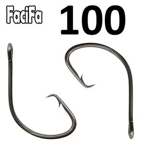 Offset Sport Circle Fishing Hook, Anzol Carp, large barbed hook, high carbon steel, 100 pcs 10 MAIN SALES CROWN CROWN CROWN - №8