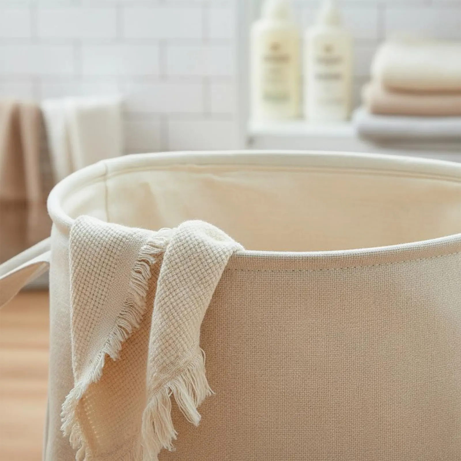 

Linen Clothes Storage Basket Foldable Foldable Laundry Basket Freestanding Clothes Hamper Lightweight Accessible Top Toy