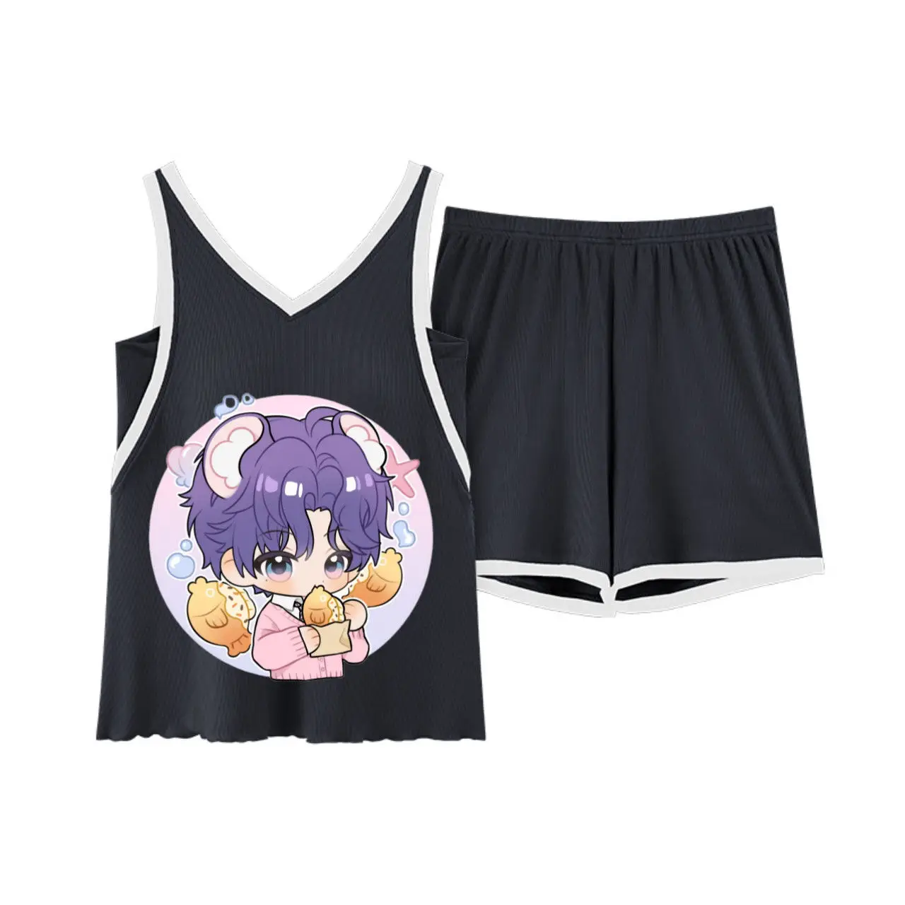 

Аниме Love and Deepspace Xavier Rafayel Sylus, одежда для сна, жилет, шорты, комплект домашней одежды, тонкая летняя домашняя удобная одежда