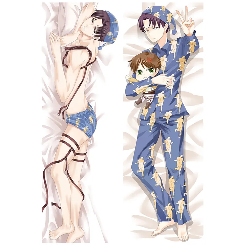 Anime Attack on Titan Levi Ackerman Armin Arlert Skin Peach Dakimakura Case Two-sided 3D Print Bedding Hugging Body Pillows