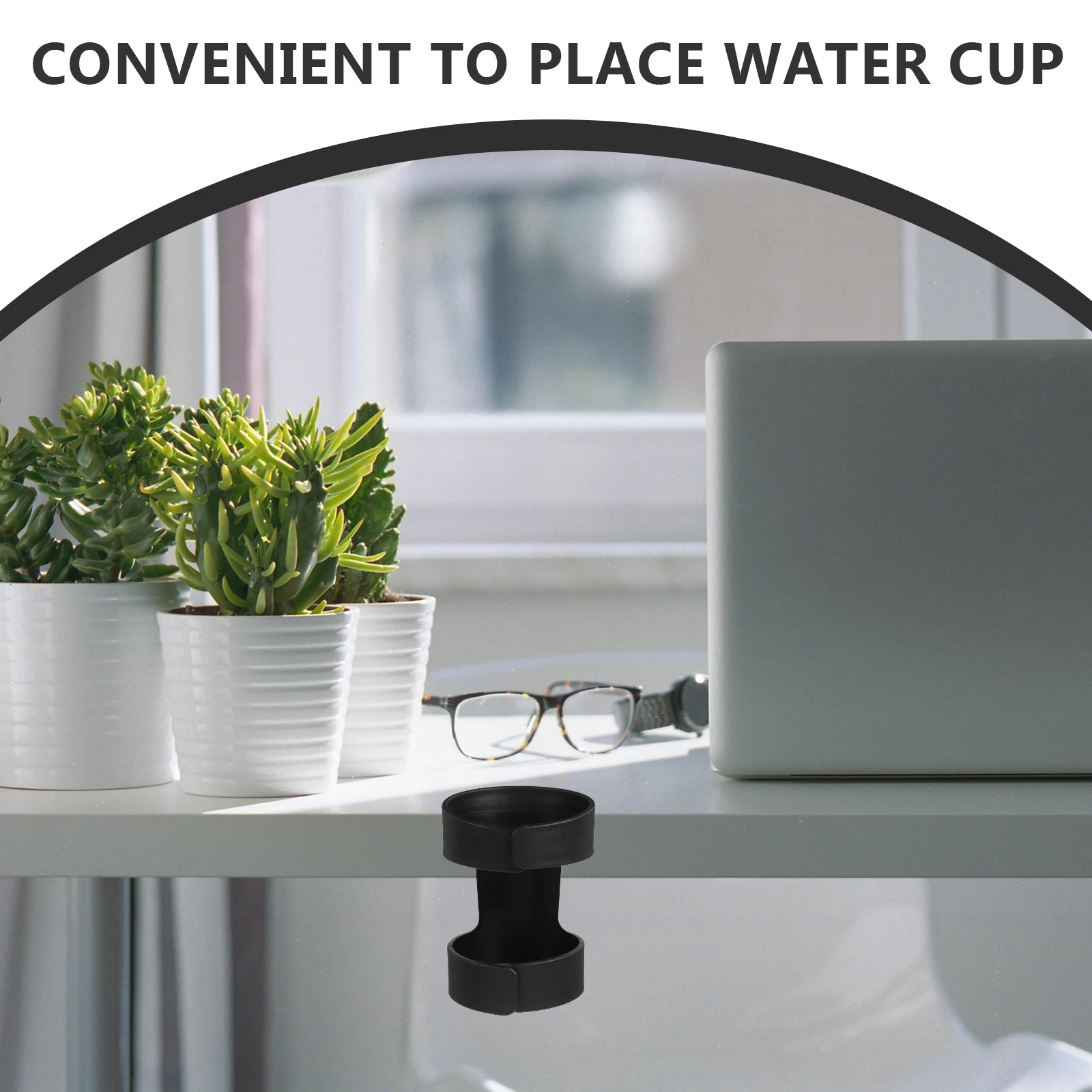 

2Pcs Office Desk Cup Holder Clamp Stable Space Saving Table Side Drink Holder Compatible with Coffee Mug Water Bottle Gaming