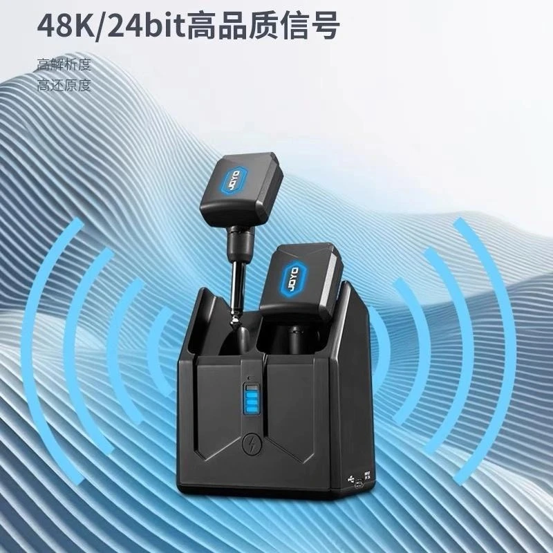 Wireless Guitar Transmitter Receiver System, Portable Charging Dock, 2.4GHz Digital Wireless for Electric Acoustic Guitar