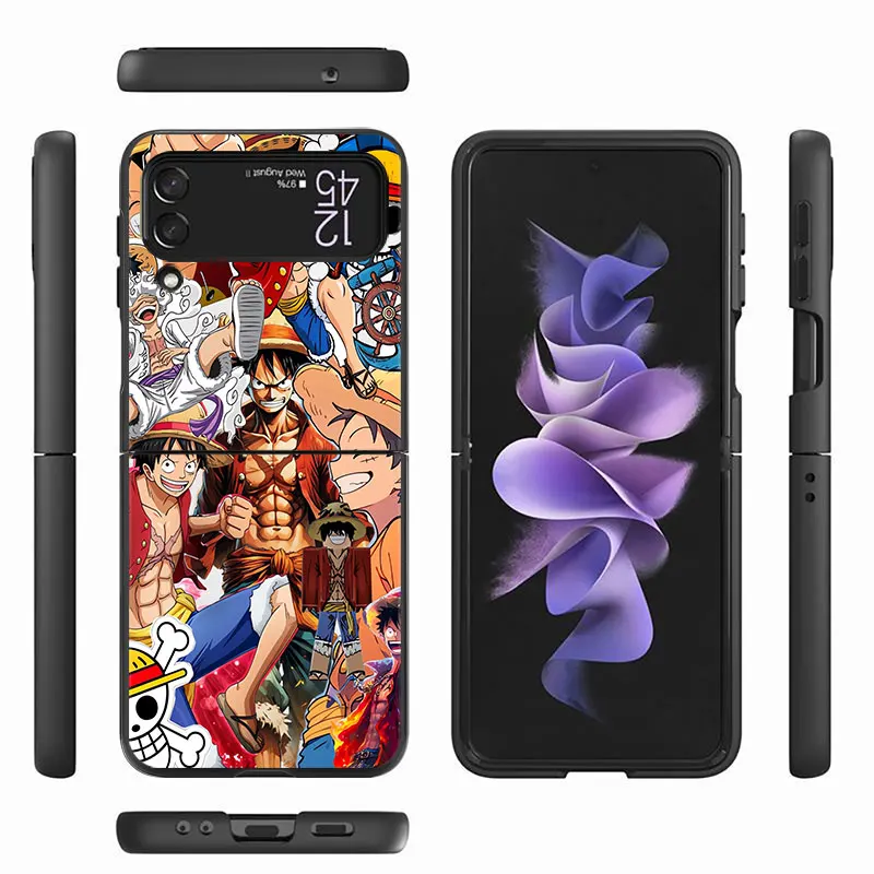 حافظة هاتف لهاتف سامسونج جالاكسي Z Flip Z Flip 3 Z FLIP 6 Z Flip 5 غطاء خلفي أنيمي قطعة واحدة