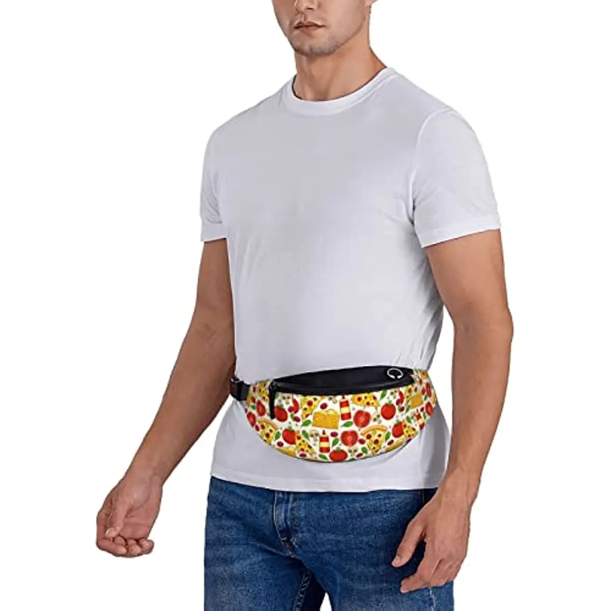 Mulheres Homens Pizza Alça Ajustável Fanny Packs Bum Cintura Saco Casual Unisex Poliéster Simples Mochila Outdoor Running