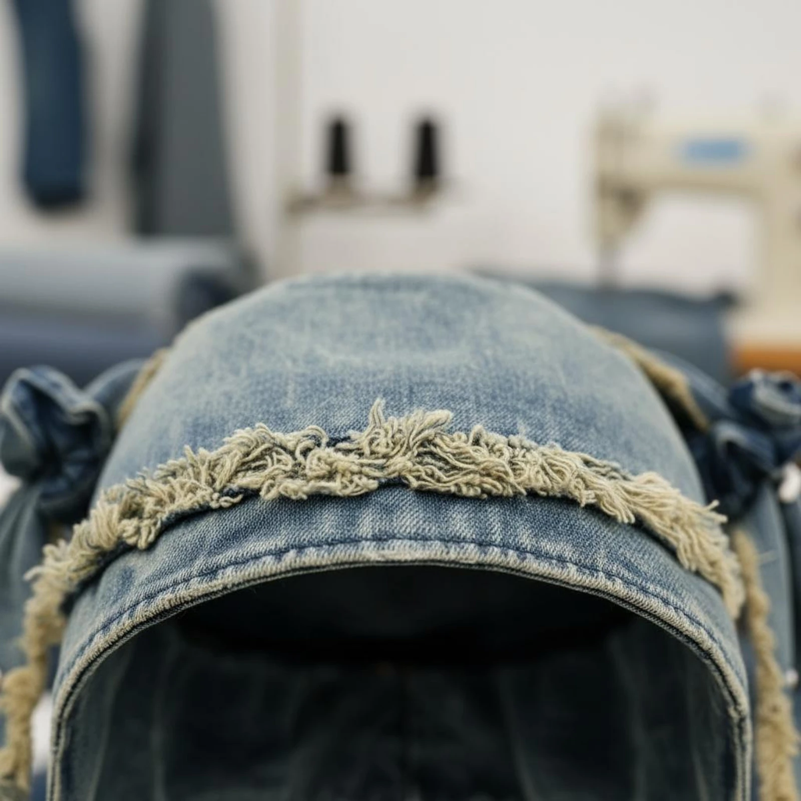 

Washed Jean Rabbit Ear Cap Distressed Jean Bunny Ear Hat Cotton Bunny Hat Grunge Design Fashion Accessory Cute for Photo Shoots