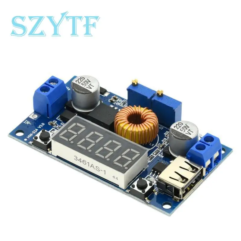 XL4015 75W DC-DC 5A Voltage Regulators Module Adjustable Buck Module With Voltmeter Display