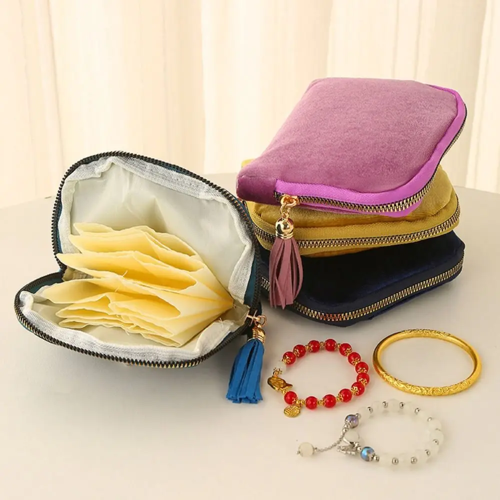 Fashion 6-Layer Jewelry Storage Bag Portable Elegant Women's Wallet Anti-friction Anti-Scratch Zipper Jewelry Bag Gift