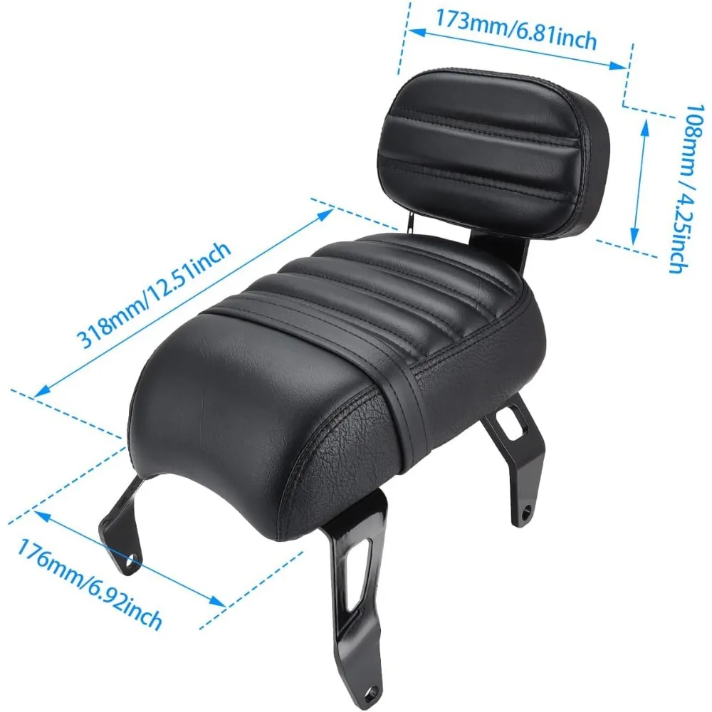 مقعد الركاب متوافق مع مقعد الركاب الكشفي الهندي لـ Bobber 2018-2024 استبدال مقعد OEM رقم: 2882853-VBA (أسود) #4