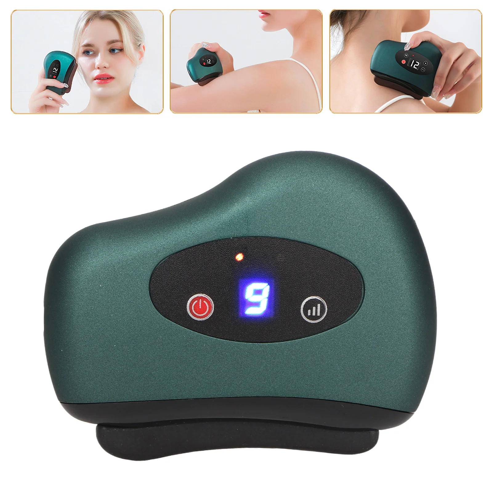 Face Foot Massager Steen Naald Elektrische Gua Sha Facial Tool 9 Versnelling Trillingen Verwarming Gezicht Sculpting Massager Tool Voor Lichaam