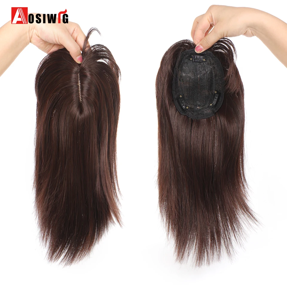 Topper Hair Piece Invisible Seamless Long Straight Wig Bangs Clip Overhead Natural Invisible Replacement Cover White Hair