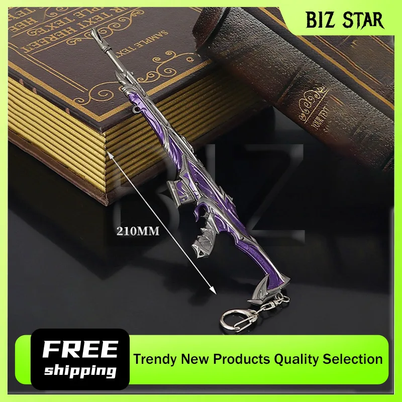

21cm/8.27in VALORANT Gaming Peripheral Plundering Impression Defender Toy Gun Model Keychain Ornament Metal Crafts for Boy Gift