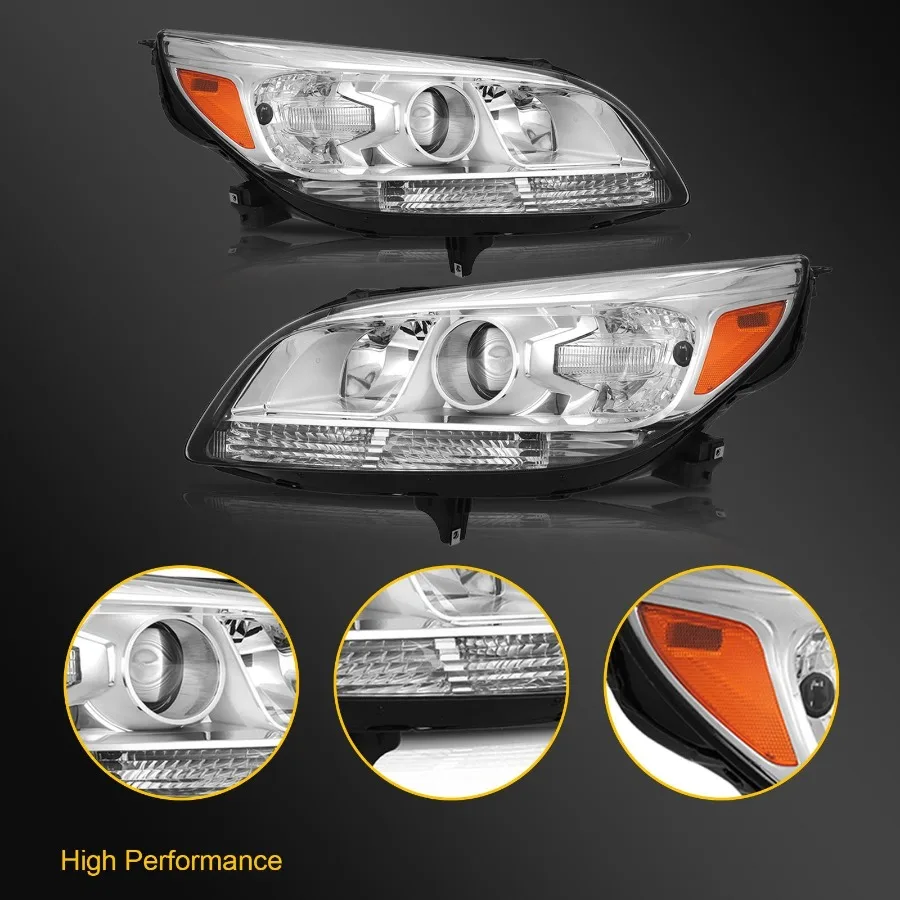 For 2013-2016 Chevy Malibu LT LS LTZ Sedan 4Dr Chrome Housing Headlight Assembly