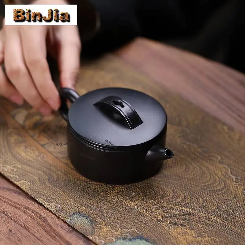 130ml Luxury Yixing Purple Clay Teapots Handmade Large Caliber Pot Raw Ore Mud Kettle With Filter Zisha Tea Set Drinkware