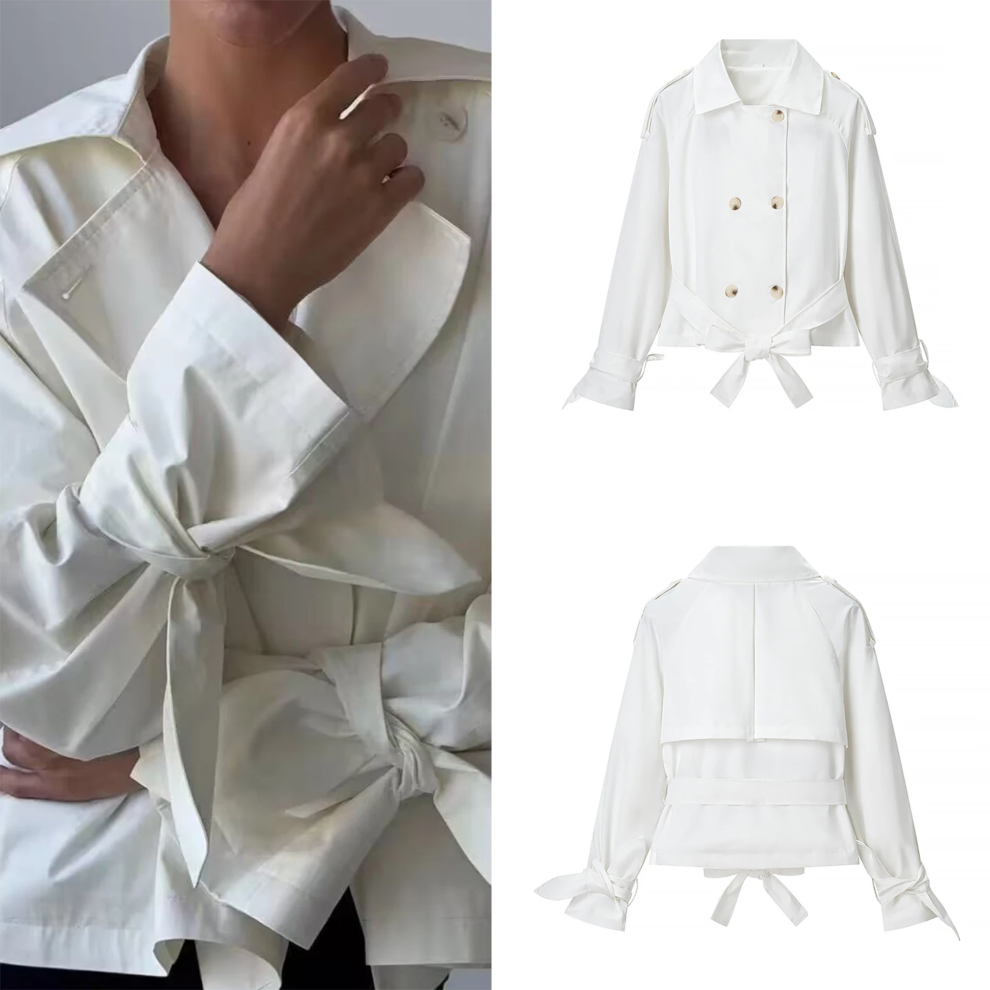 

Casual White ort Windbreaker Coat for Women Autumn 2025 Faion Individuali Ele Daily Commuting Z Brand