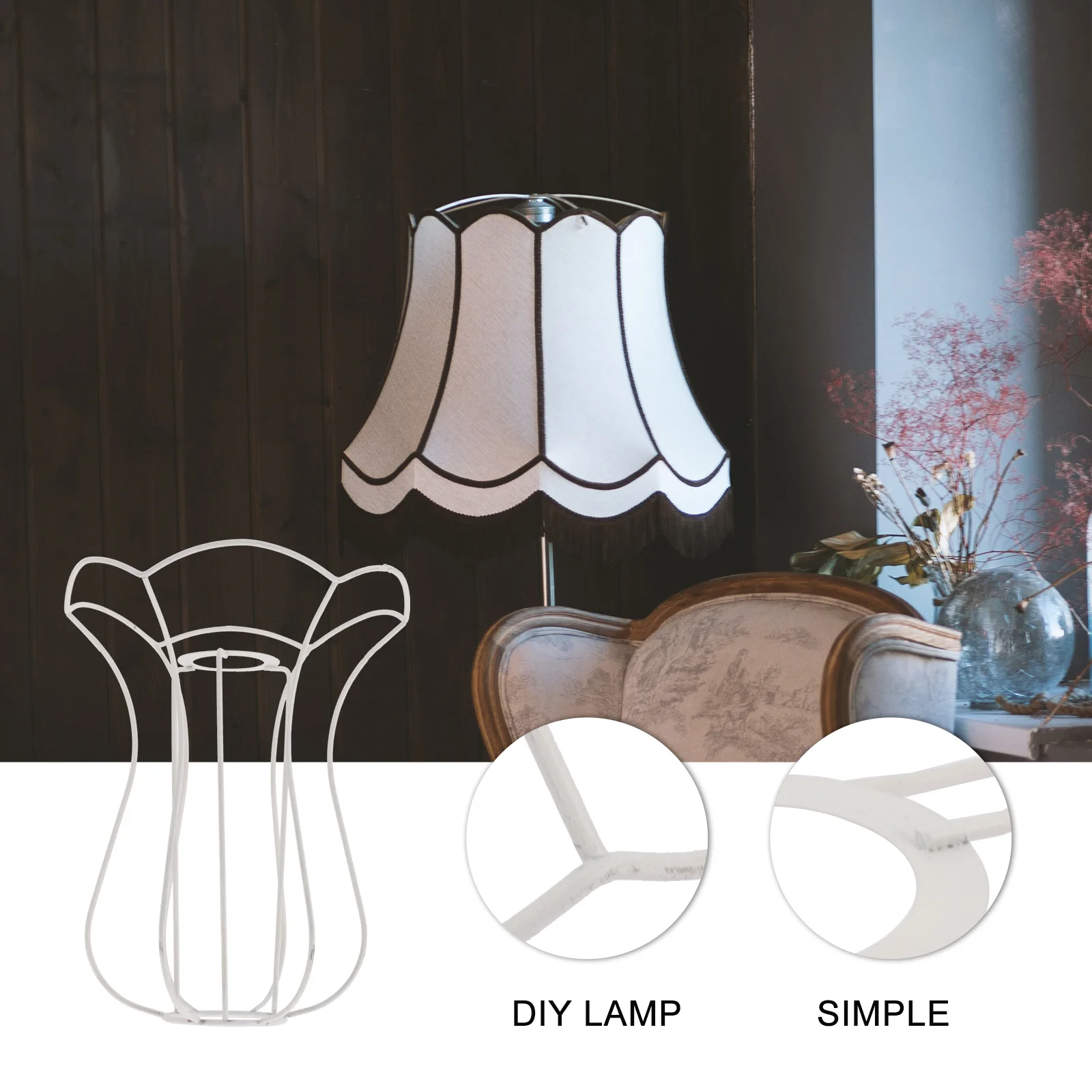 Rangka Lampu Besi Kokoh DIY untuk Lampu Meja, Lampu Lantai, Lampu Gantung, Rak Lampu, Dekorasi Rumah, Rak Lampu Besi