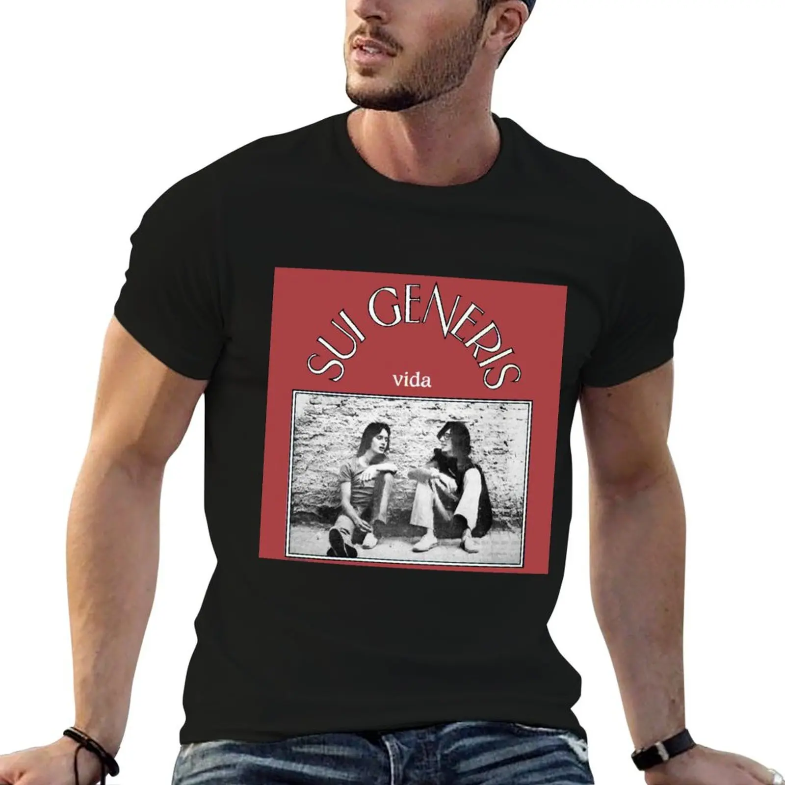 Camiseta Vida - Sui Generis (fija) para hombre, corte ajustado, camiseta de algodón de alta calidad con estampado para hombre